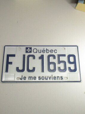 QUEBEC, CANADA 2000's LICENSE PLATE  #FJC1659  Je me souviens